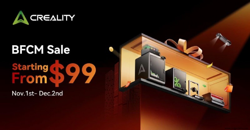 Promoção Black Friday da Creality — Até 60% Off em Impressoras 3D, Resina e Mais